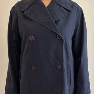 Burberry Short "Trench" Coat - Navy